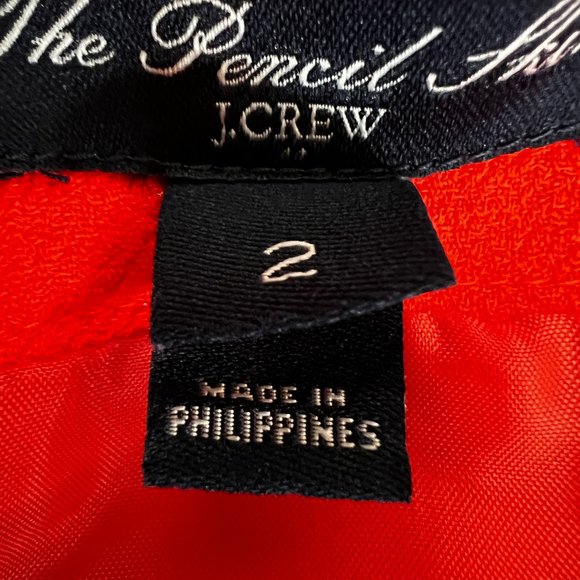 J. Crew The Pencil Skirt in Bright Orange Size 2 - Picture 6 of 9